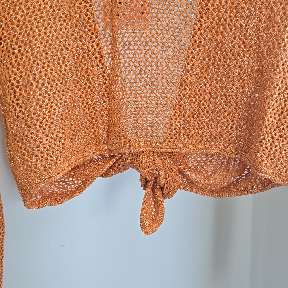 NWT FUTURE COLLECTIVE Orange Open-Knit Women's Cardigan - Picture 12 of 12